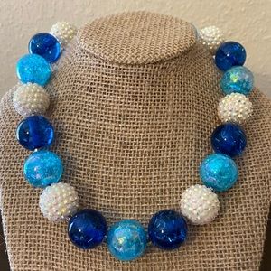 Blue and White Bubblegum Necklace
